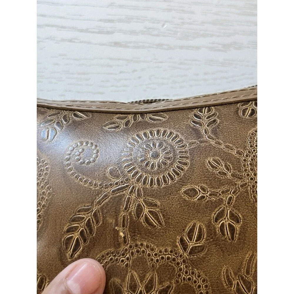 VTG XOXO Floral Embossed Tooled Boho Shoulder Bag Y2K Indie Western